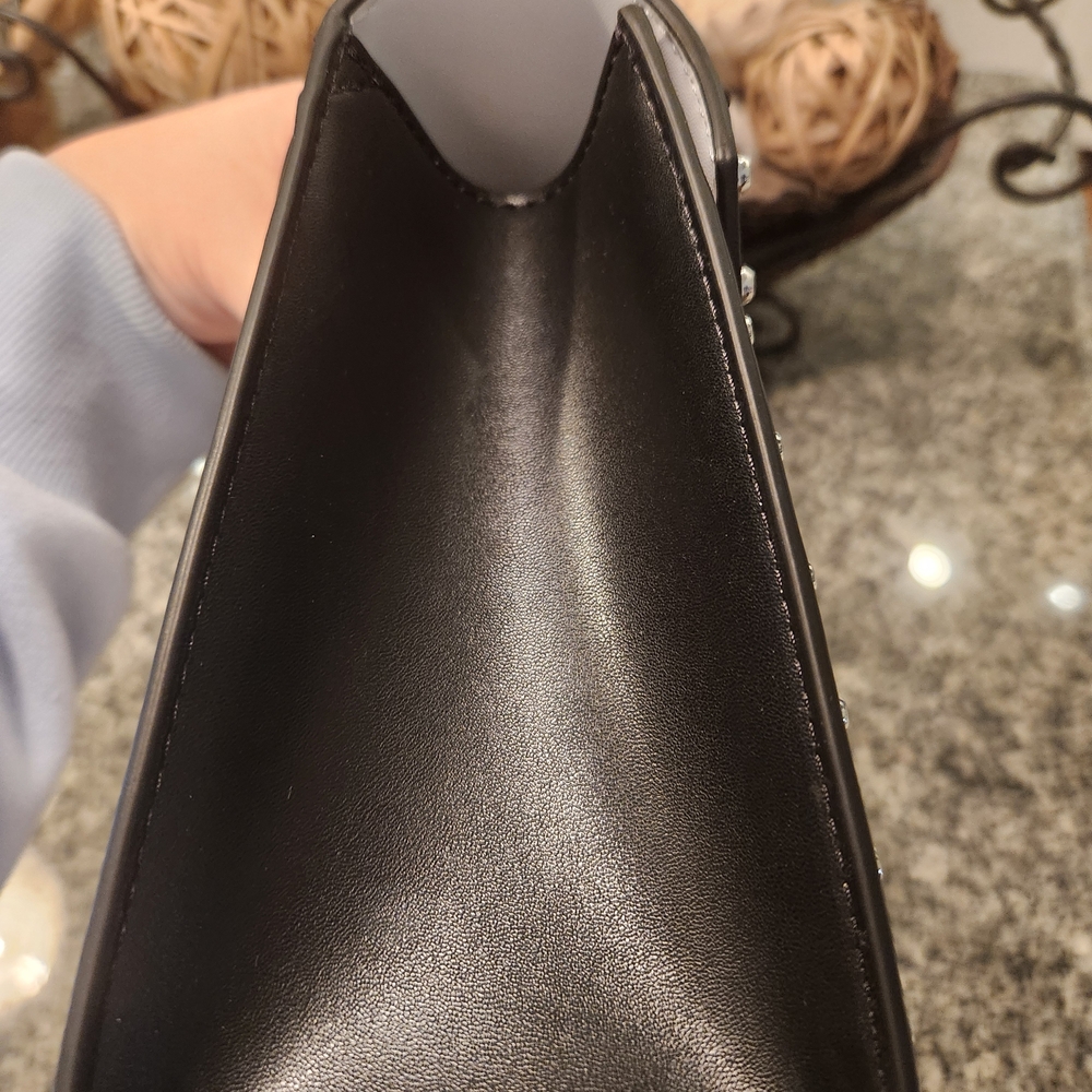 Michael Kors NWOT Whitney Black and White Studded Shoulder/Crossbody Bag - Picture 6 of 14